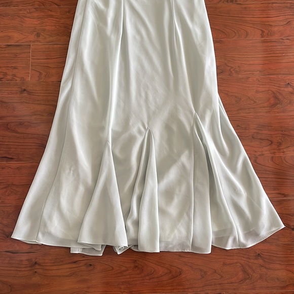 R & M Richards Sage Green Rhinestone Bridal Gown Dress - Picture 8 of 14